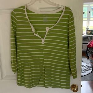 Green and White Stripped Shirt